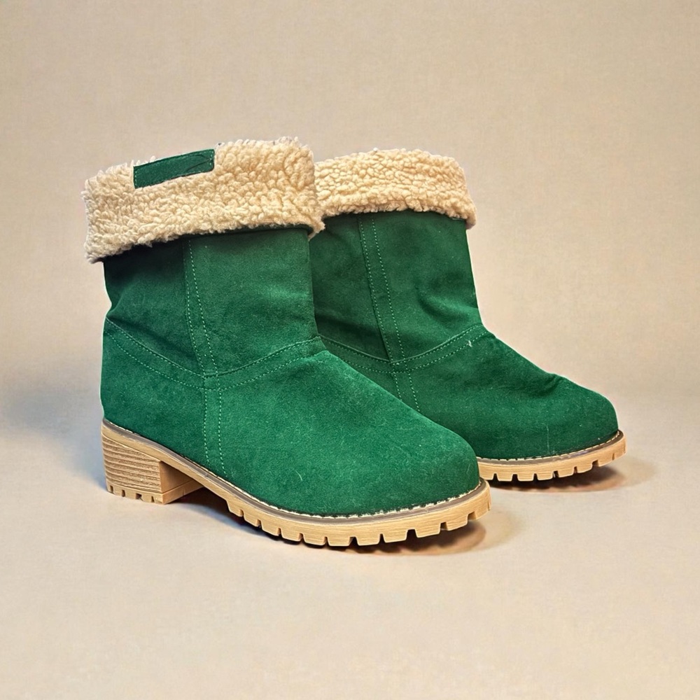 Green Suede Women's Boots